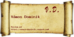 Vámos Dominik névjegykártya